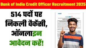 Bank of India Credit Officer Recruitment 2025
