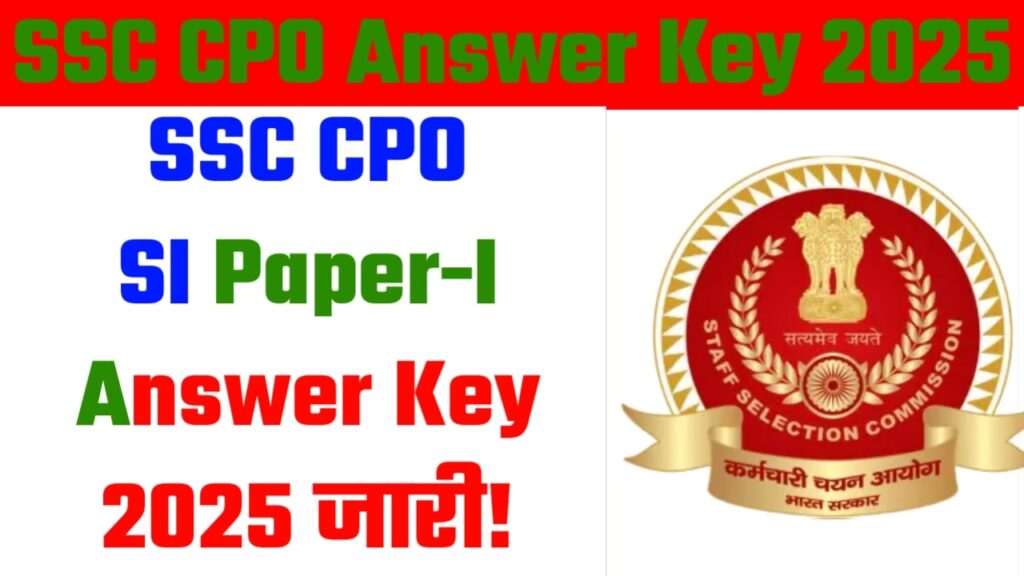 SSC CPO Answer Key 2025