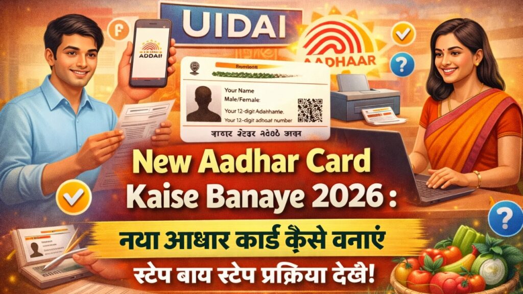New Aadhar Card Kaise Banaye 2026 : नया आधार कार्ड कैसे बनाएं स्टेप बाय स्टेप प्रक्रिया देखें!