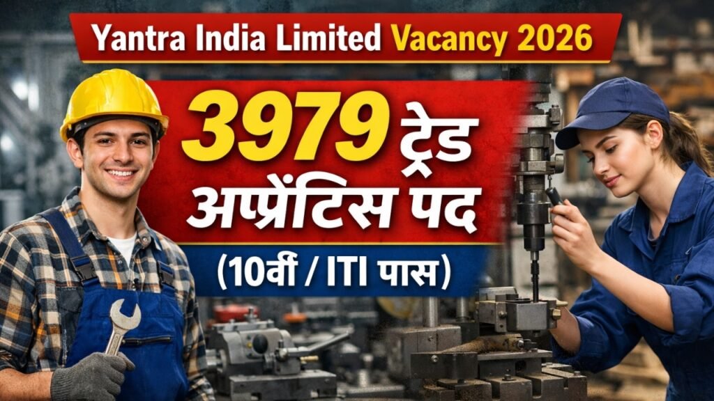 Yantra India Limited Vacancy 2026: Official Notification For 3979 Trade Apprentice Posts (10th/ITI Pass)