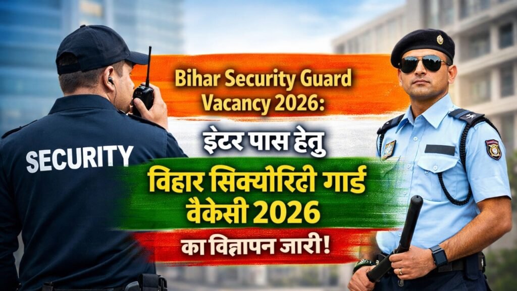 Bihar Security Guard Vacancy 2026 : इंटर पास हेतु बिहार सिक्योरिटी गार्ड वैकेंसी 2026 का विज्ञापन जारी!